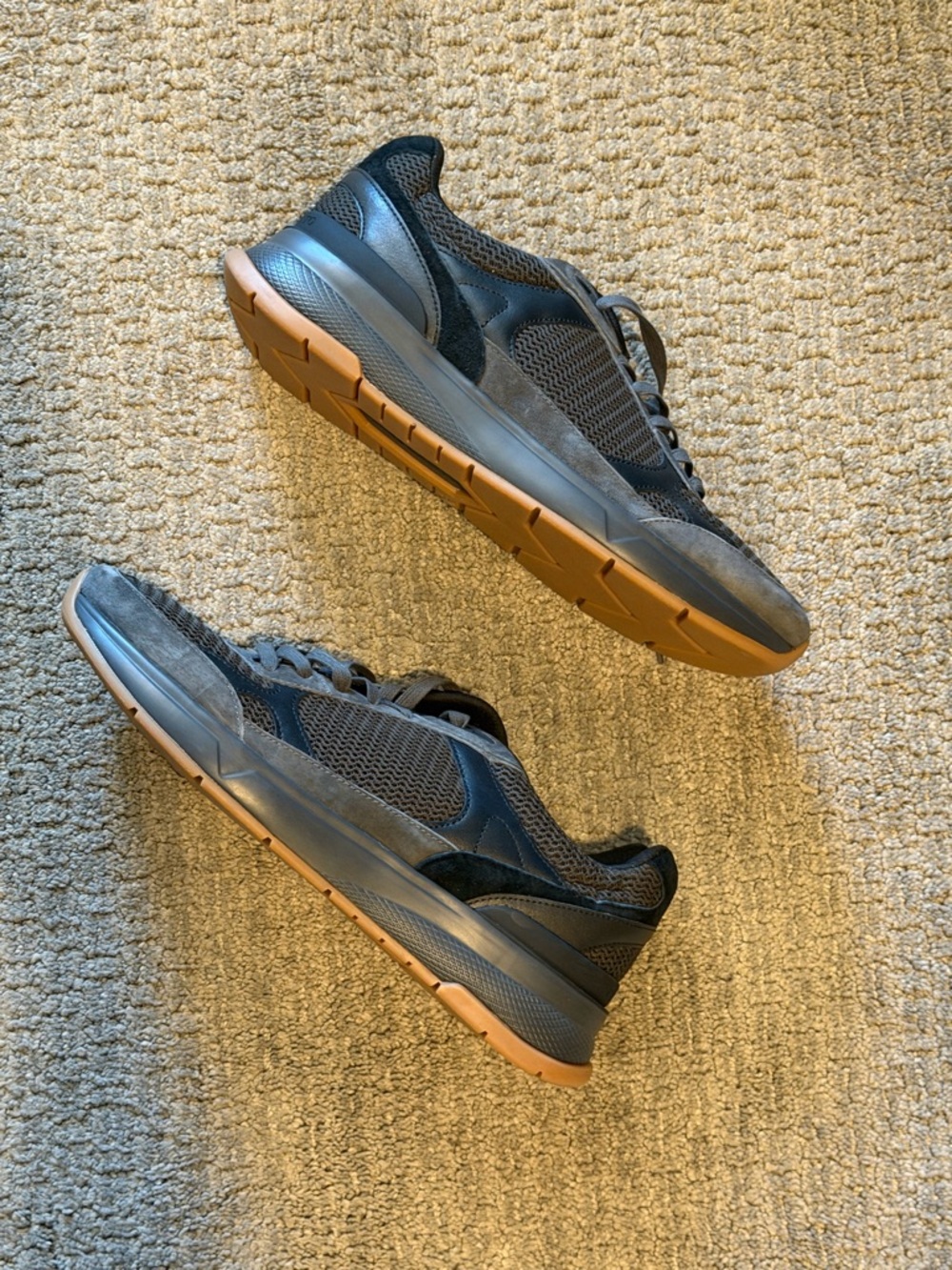 Vince Camuto Men's Black Mesh & Suede Sneakers with Gum Sole
